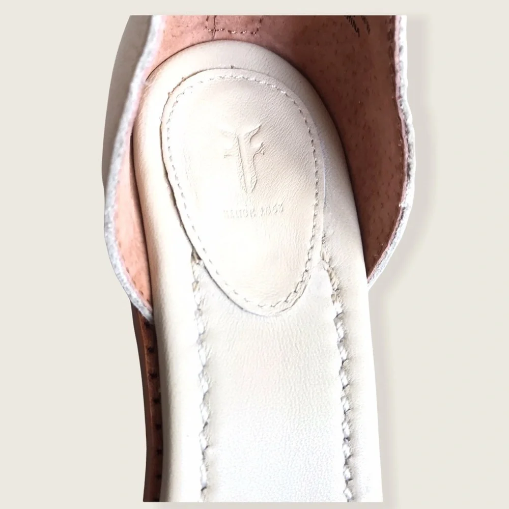 Frye Classic Cream Brielle Zip Block Ankle Heels - Picture 10 of 16
